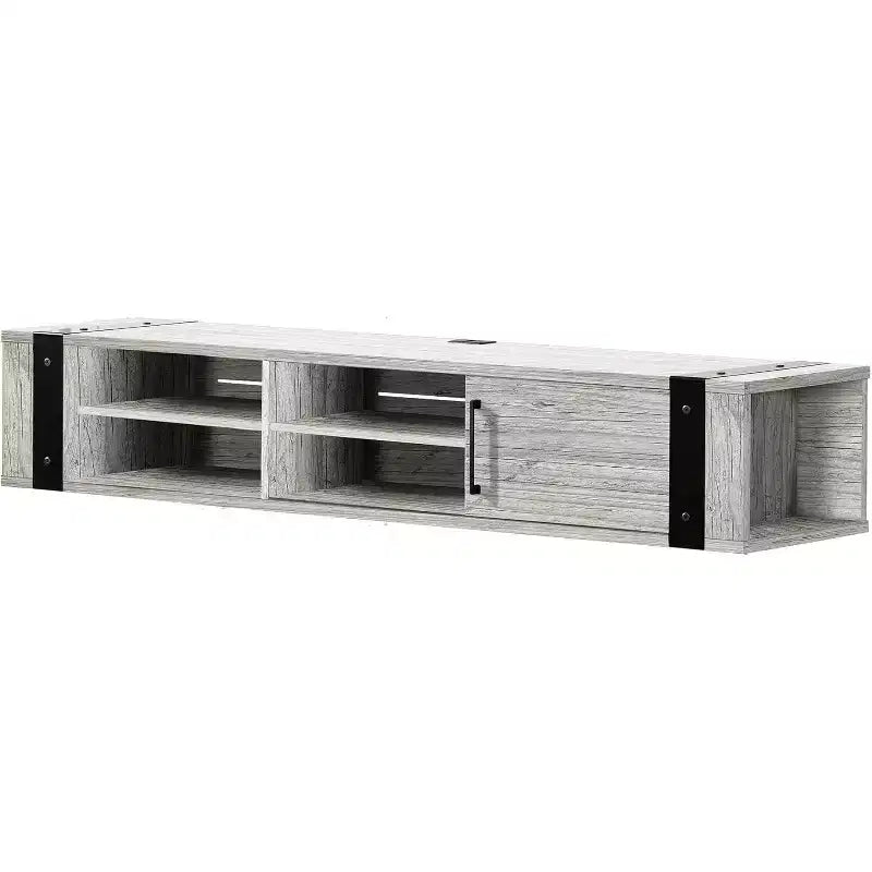Industrial TV Stand for TVs up to 75" – 3 Adjustable Shelves, Cord Management