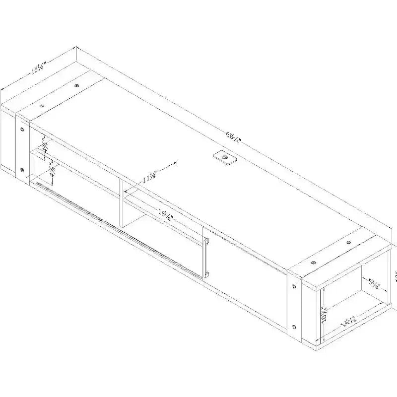 Industrial TV Stand for TVs up to 75" – 3 Adjustable Shelves, Cord Management