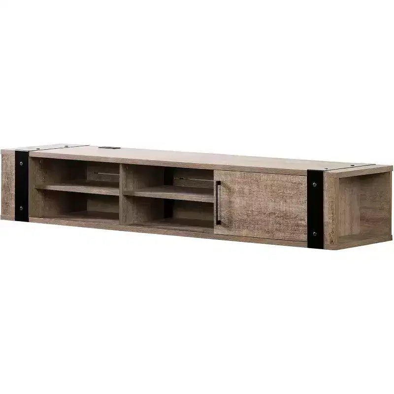 Industrial TV Stand for TVs up to 75" – 3 Adjustable Shelves, Cord Management