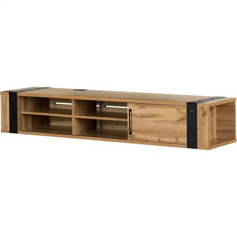 Industrial TV Stand for TVs up to 75" – 3 Adjustable Shelves, Cord Management