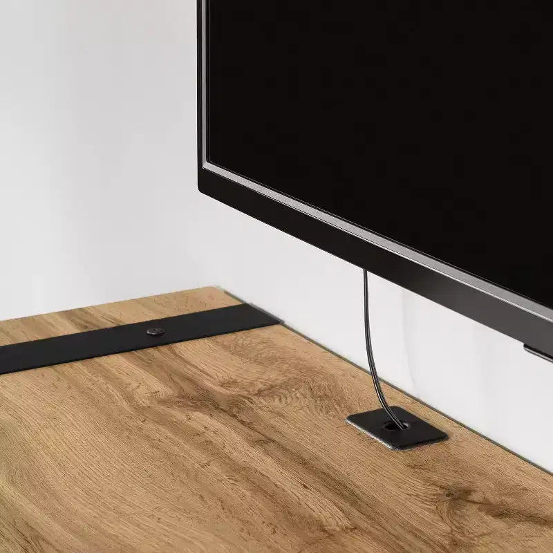 Industrial TV Stand for TVs up to 75" – 3 Adjustable Shelves, Cord Management