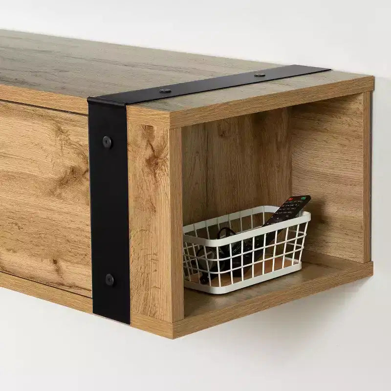 Industrial TV Stand for TVs up to 75" – 3 Adjustable Shelves, Cord Management