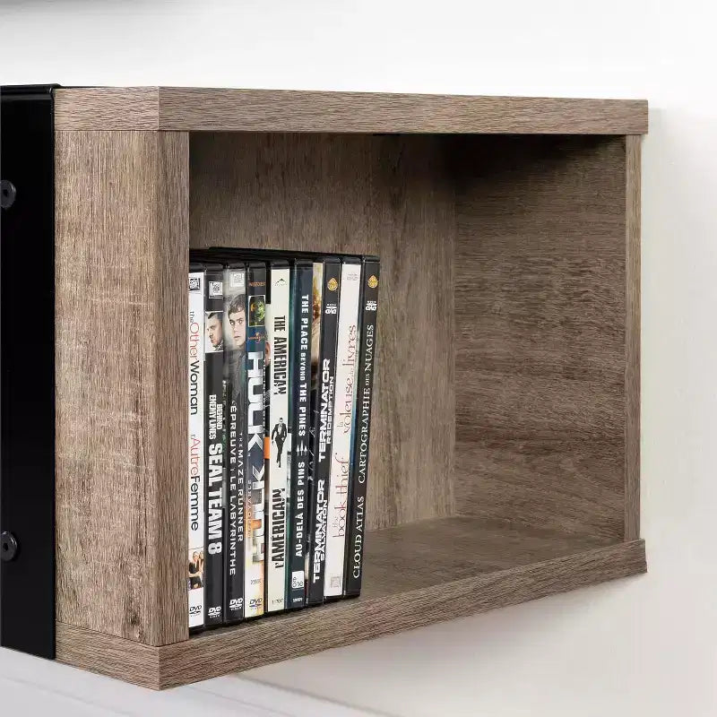 Industrial TV Stand for TVs up to 75" – 3 Adjustable Shelves, Cord Management