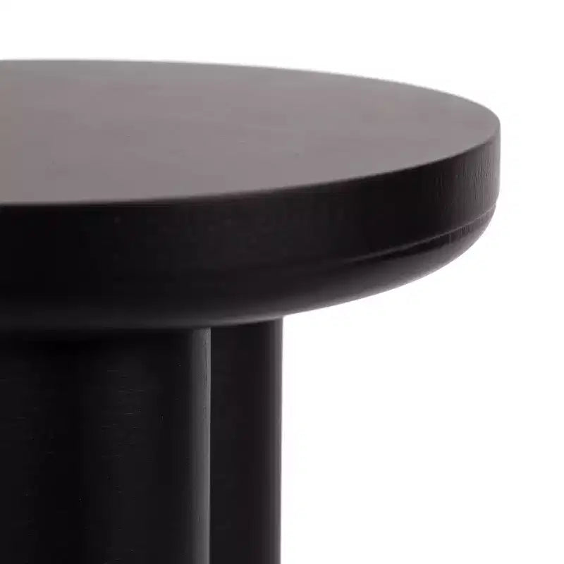 Round Drink Table – Chunky Tripod Base, Satin Black Finish, 21" Tall