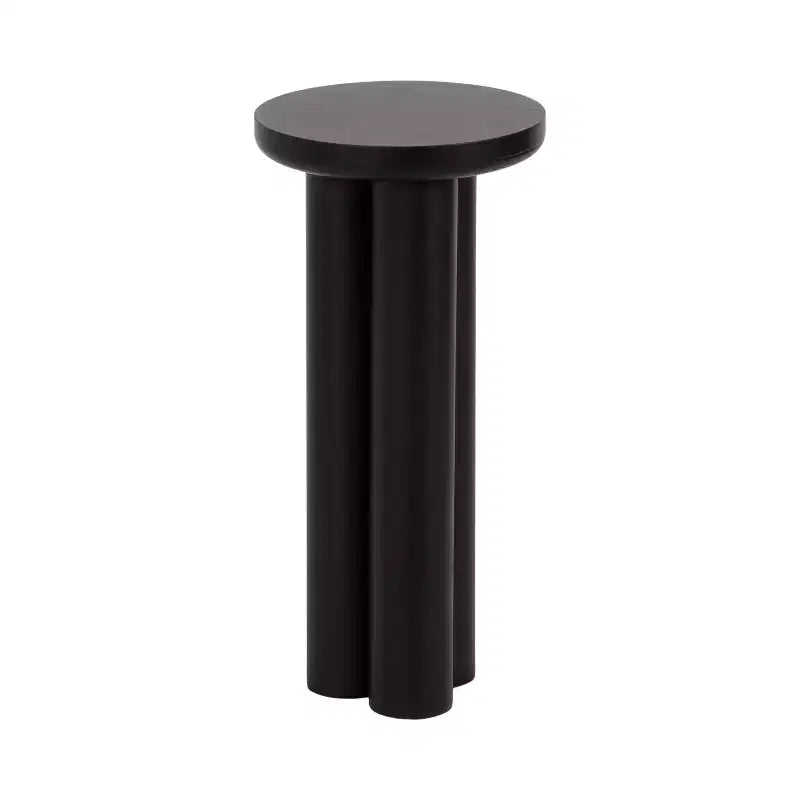 Round Drink Table – Chunky Tripod Base, Satin Black Finish, 21" Tall