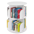 Rotating Bookshelf, Vertical 360 Spinning Shelf Organizer, Space-Saving Round Tower, White-SpaceAid