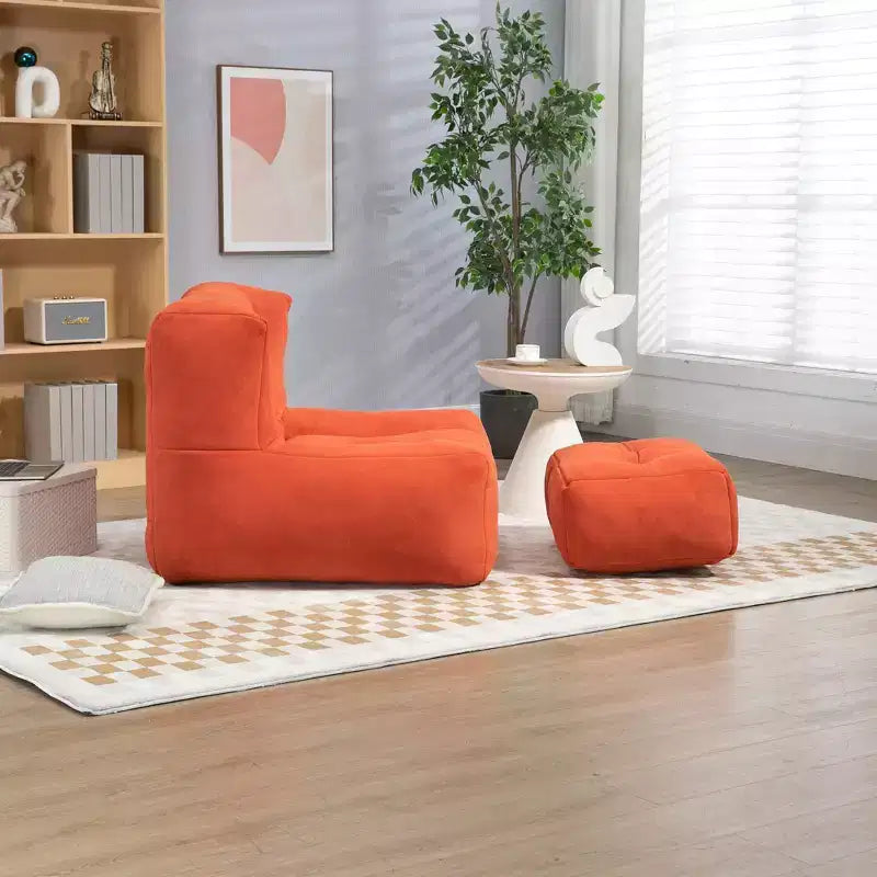 Super Soft Bean Bag Chair with Memory Foam & Ottoman – Adults, Indoor/Outdoor