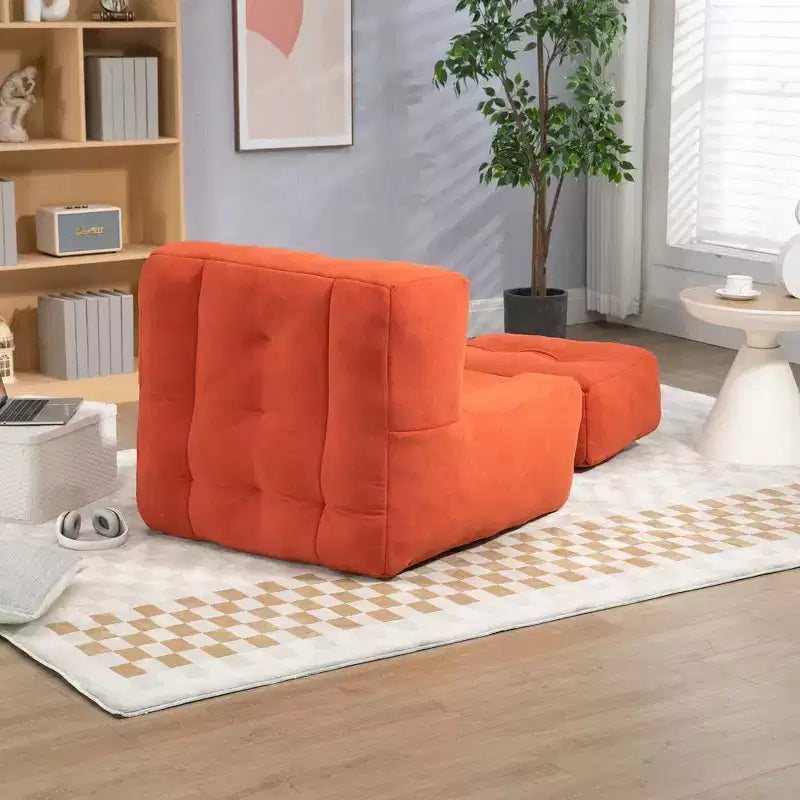 Super Soft Bean Bag Chair with Memory Foam & Ottoman – Adults, Indoor/Outdoor