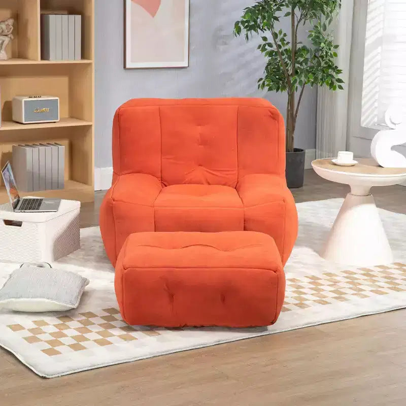 Super Soft Bean Bag Chair with Memory Foam & Ottoman – Adults, Indoor/Outdoor