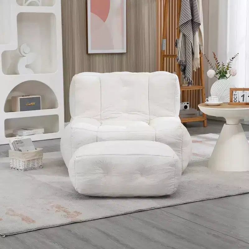 Super Soft Bean Bag Chair with Memory Foam & Ottoman – Adults, Indoor/Outdoor