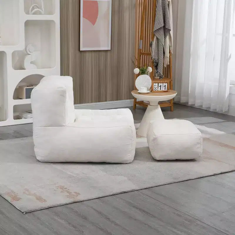 Super Soft Bean Bag Chair with Memory Foam & Ottoman – Adults, Indoor/Outdoor