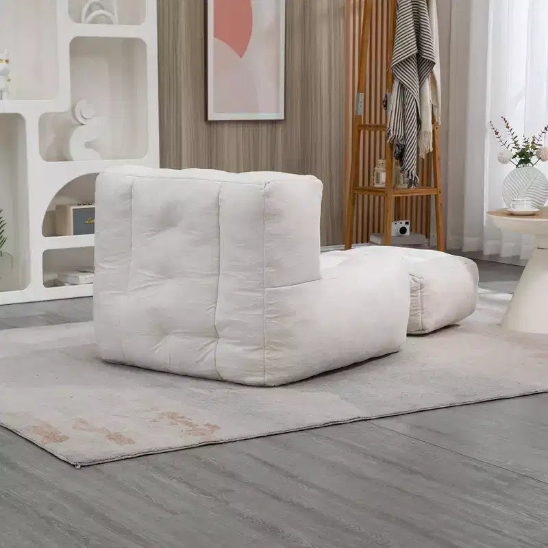 Super Soft Bean Bag Chair with Memory Foam & Ottoman – Adults, Indoor/Outdoor