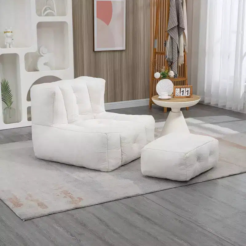 Super Soft Bean Bag Chair with Memory Foam & Ottoman – Adults, Indoor/Outdoor