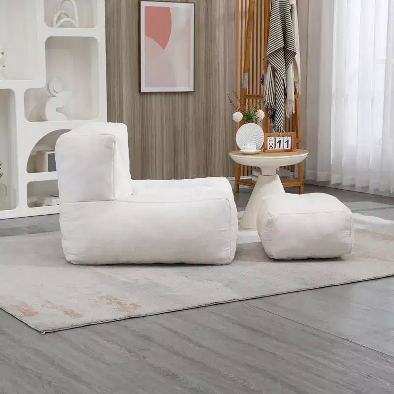 Super Soft Bean Bag Chair with Memory Foam & Ottoman – Adults, Indoor/Outdoor