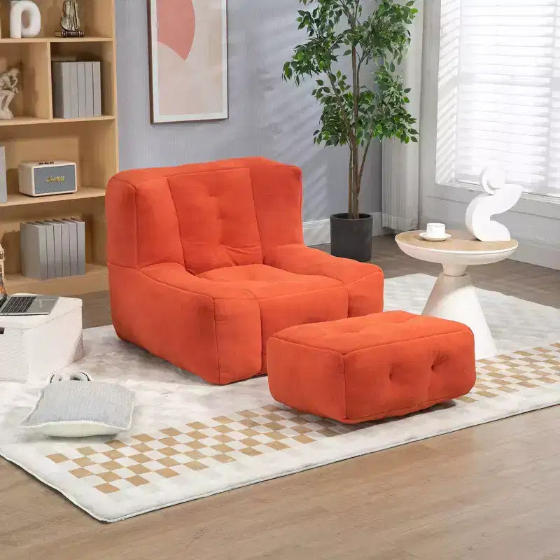 Super Soft Bean Bag Chair with Memory Foam & Ottoman – Adults, Indoor/Outdoor