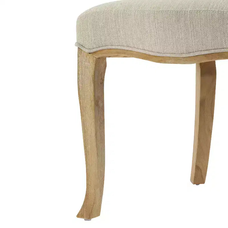 French Country Wingback Rubberwood Dining Chairs – Upholstered, Set of 2