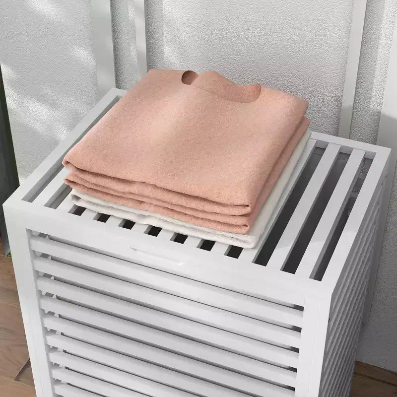 Bamboo Laundry Hamper with Lid & Removable Liner Bag – 19.75x14.25x23.5", Coffee
