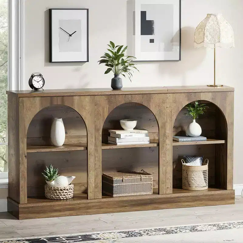 63" Multi-Functional Farmhouse Entry Table – Sofa Table, Hall Table & TV Stand