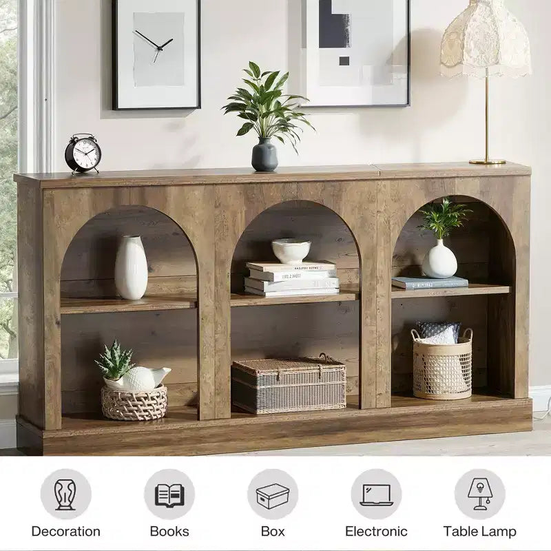 63" Multi-Functional Farmhouse Entry Table – Sofa Table, Hall Table & TV Stand