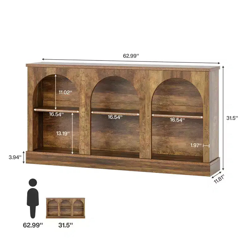 63" Multi-Functional Farmhouse Entry Table – Sofa Table, Hall Table & TV Stand