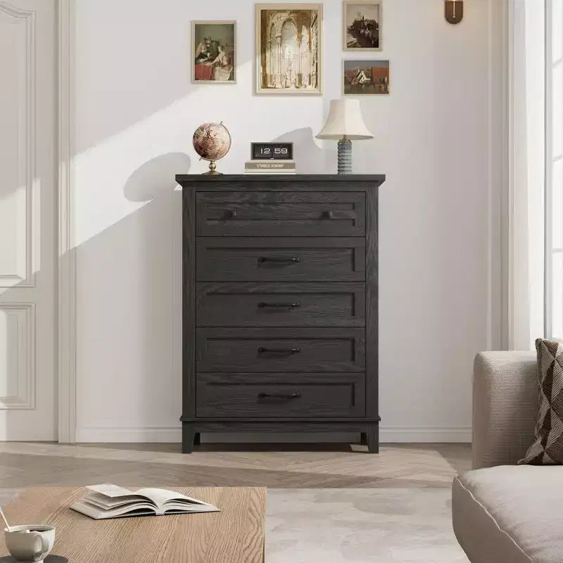 41.3" Tall 5-Drawer Vertical Dresser – Farmhouse Wood Storage Chest