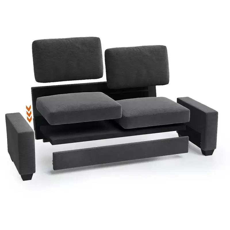83" Corduroy Cloud Couch – Deep Seat, Wide Armrests, Modern Upholstered Sofa