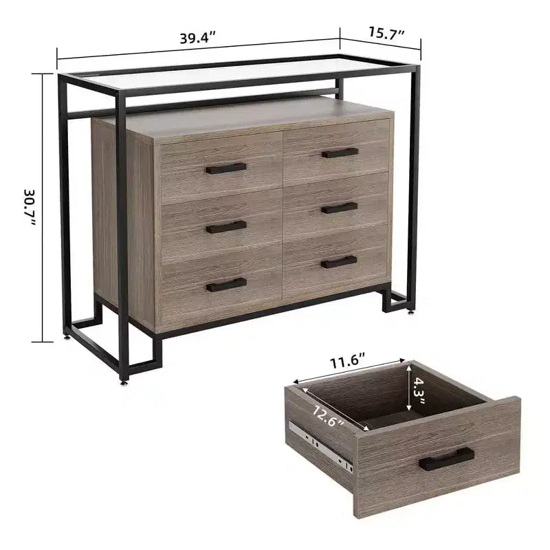Black 5-Tier Kitchen Baker's Rack with Glass Doors, Drawer & Casters