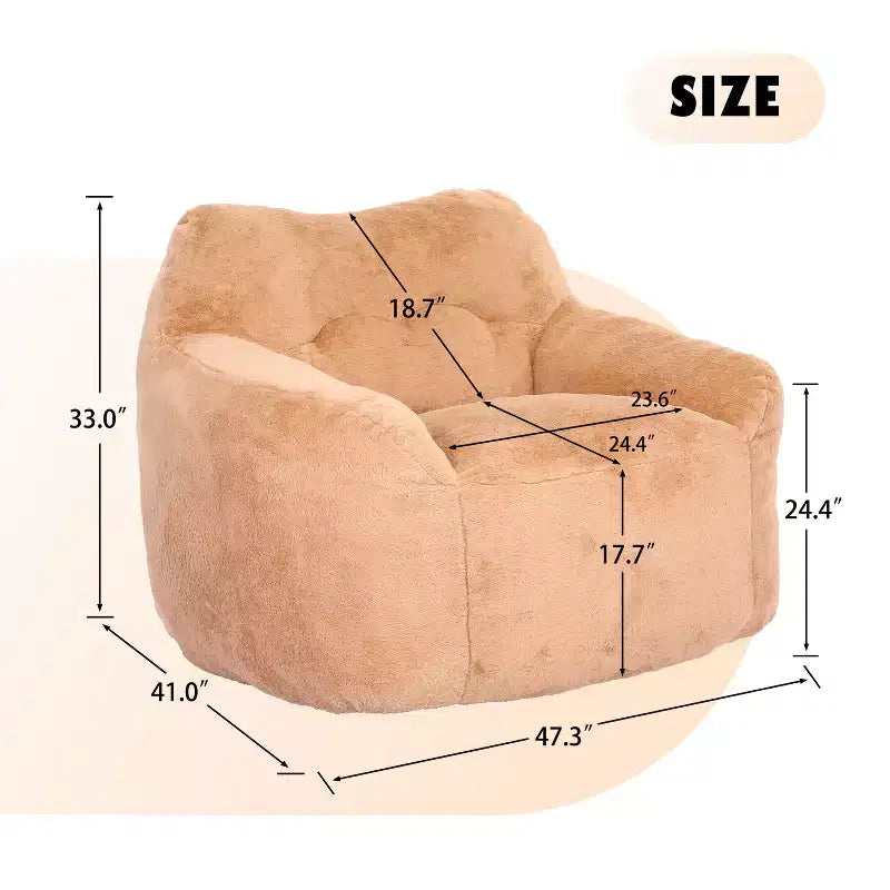 Bean Bag Sofa Chair with Armrests – High Density Foam, Adults, Indoor/Outdoor