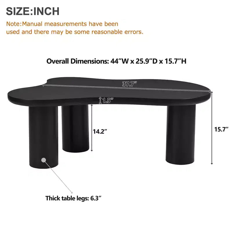 Black / White Cloud Shape 3-Leg Coffee Table