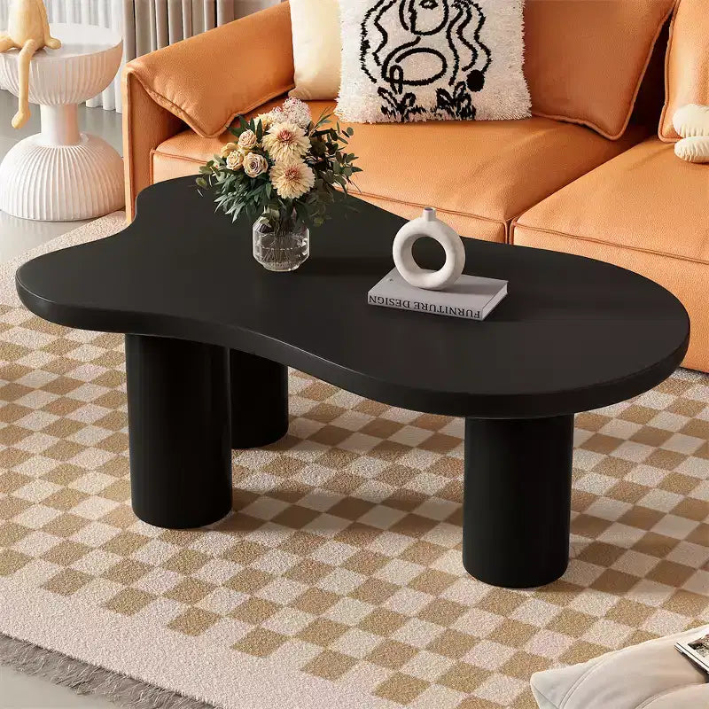 Black / White Cloud Shape 3-Leg Coffee Table