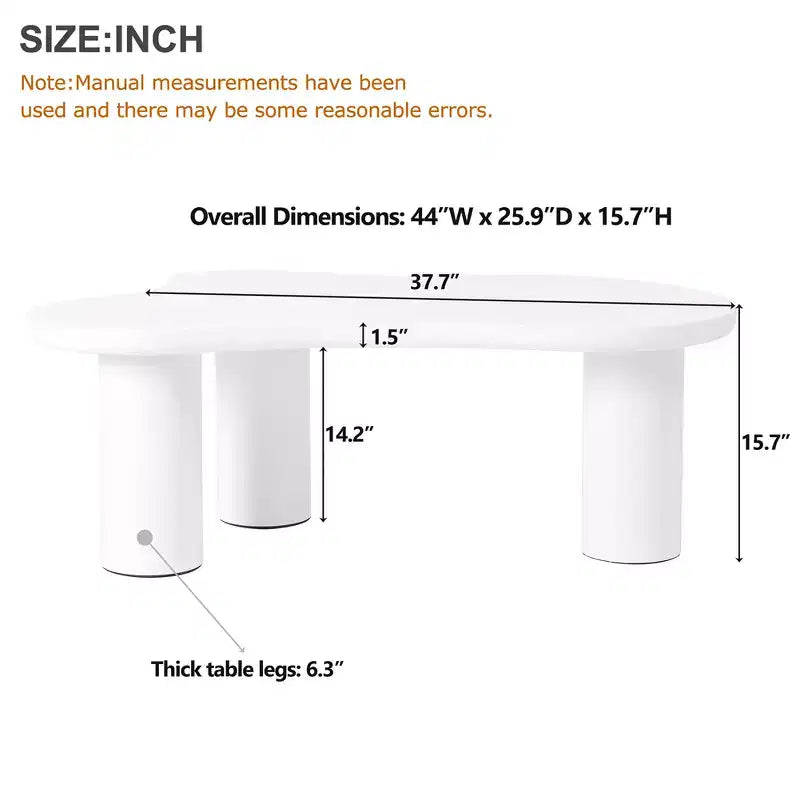 Black / White Cloud Shape 3-Leg Coffee Table