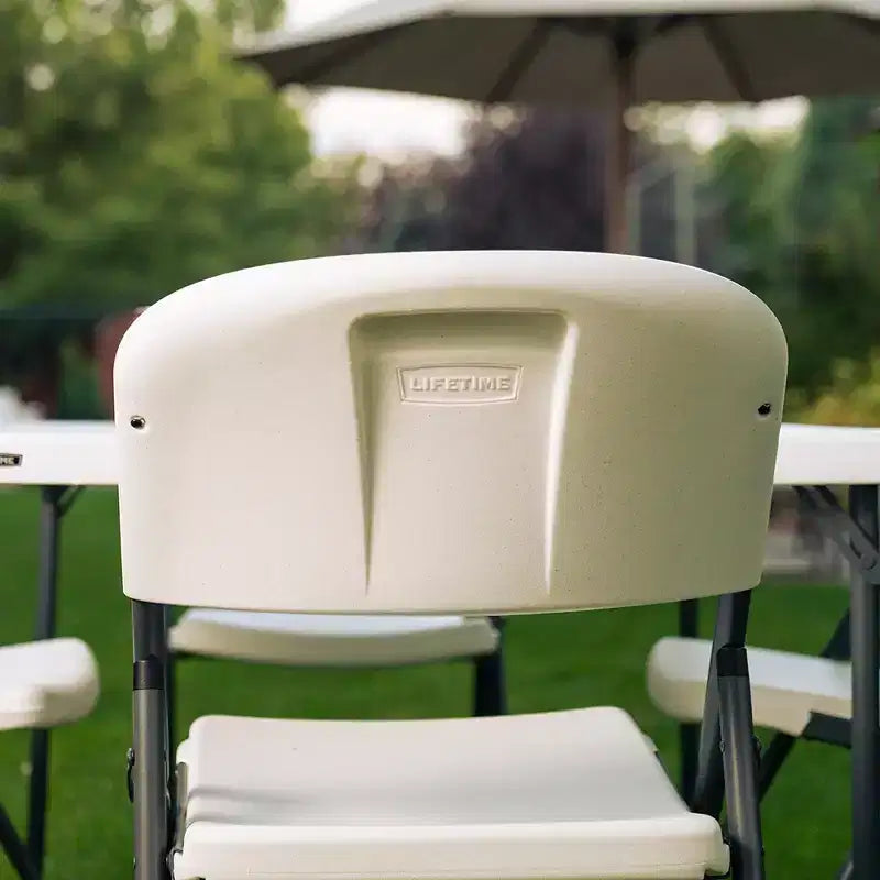Light Commercial Loop Leg Folding Chair – 4-Pack, White, Indoor/Outdoor