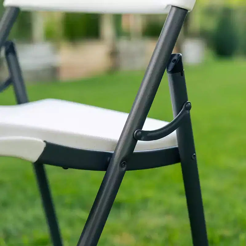 Light Commercial Loop Leg Folding Chair – 4-Pack, White, Indoor/Outdoor