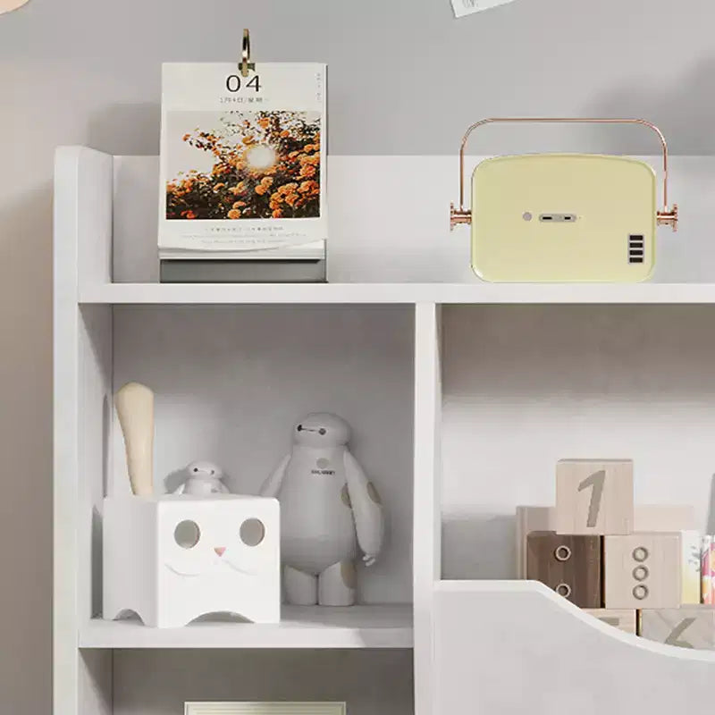 Grey/White/Retro Color 3-Tier 5-Cube Kids Bookshelf & Toy Storage for 1 Child