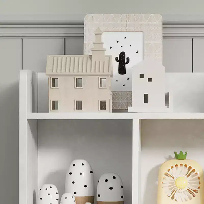 Grey/White/Retro Color 3-Tier 5-Cube Kids Bookshelf & Toy Storage for 1 Child