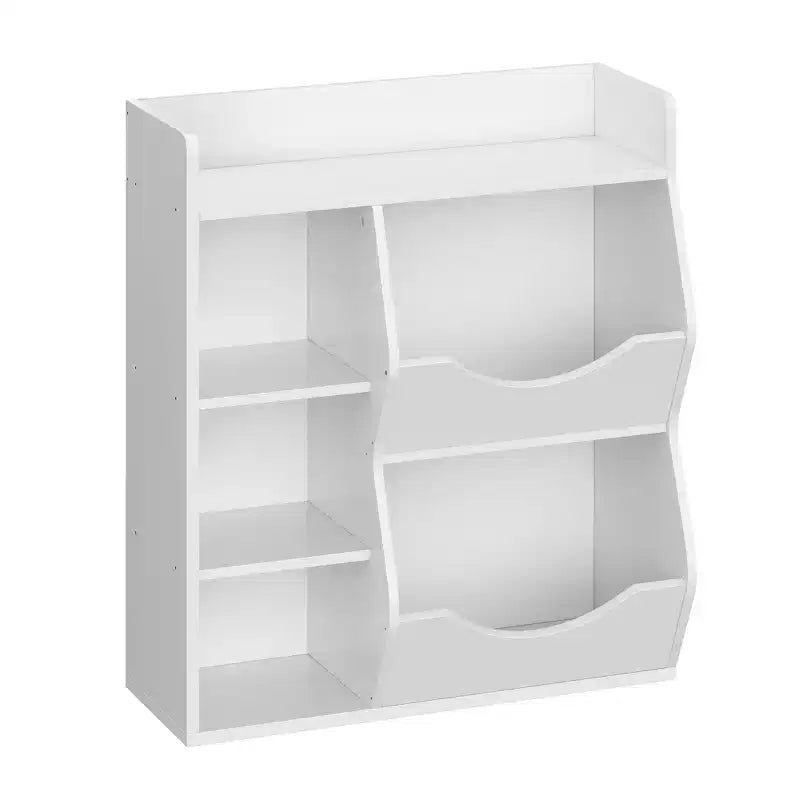 Grey/White/Retro Color 3-Tier 5-Cube Kids Bookshelf & Toy Storage for 1 Child