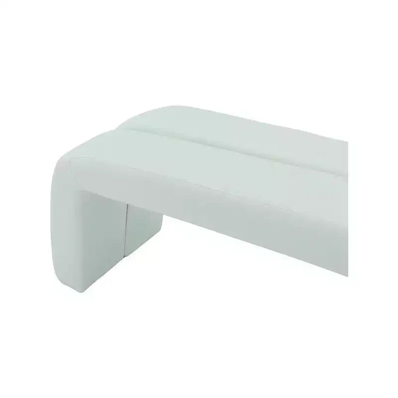 Arc Mint Vegan Leather Bench – Deep Channel Tufted, Contemporary Design