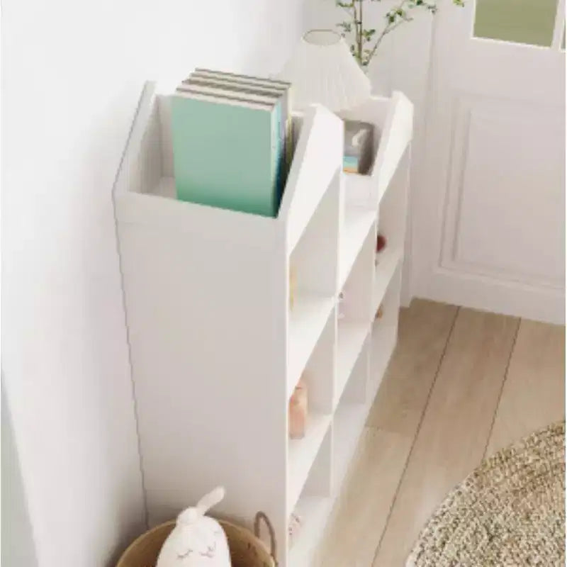 White Forest-Themed Kids 3-Shelf Bookcase
