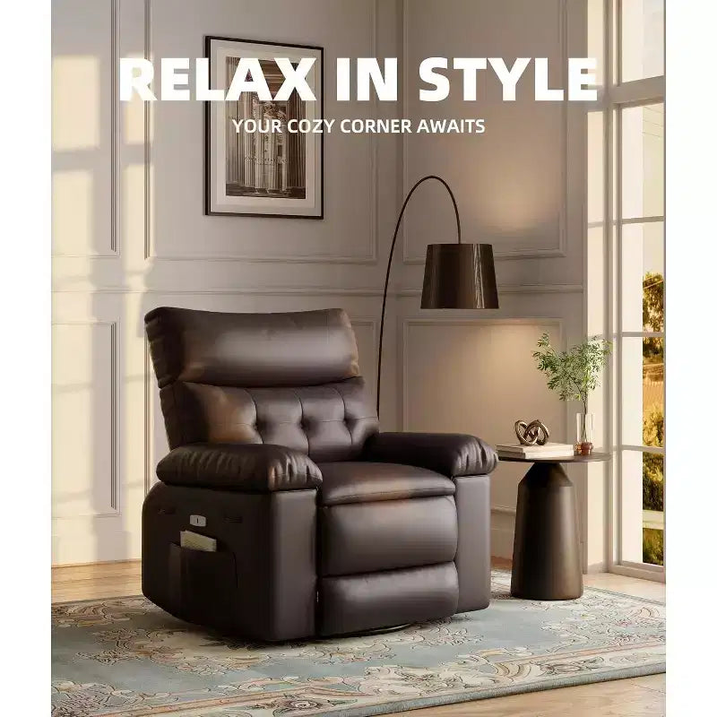 Beige / Dark Brown / Gray / Retro Color Power Lift Recliner Chair – Swivel & Rocker, 1-Seat