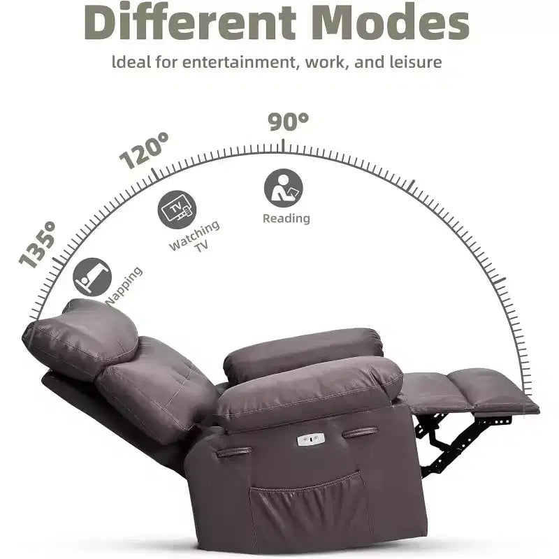 Beige / Dark Brown / Gray / Retro Color Power Lift Recliner Chair – Swivel & Rocker, 1-Seat