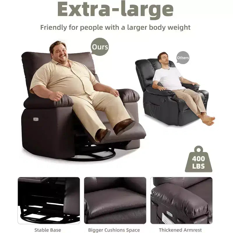 Beige / Dark Brown / Gray / Retro Color Power Lift Recliner Chair – Swivel & Rocker, 1-Seat
