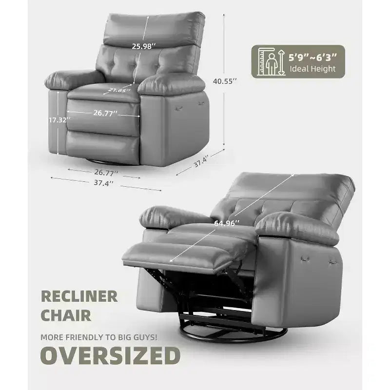Beige / Dark Brown / Gray / Retro Color Power Lift Recliner Chair – Swivel & Rocker, 1-Seat