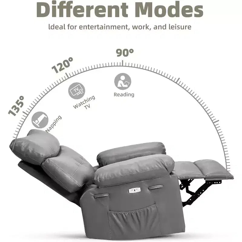 Beige / Dark Brown / Gray / Retro Color Power Lift Recliner Chair – Swivel & Rocker, 1-Seat