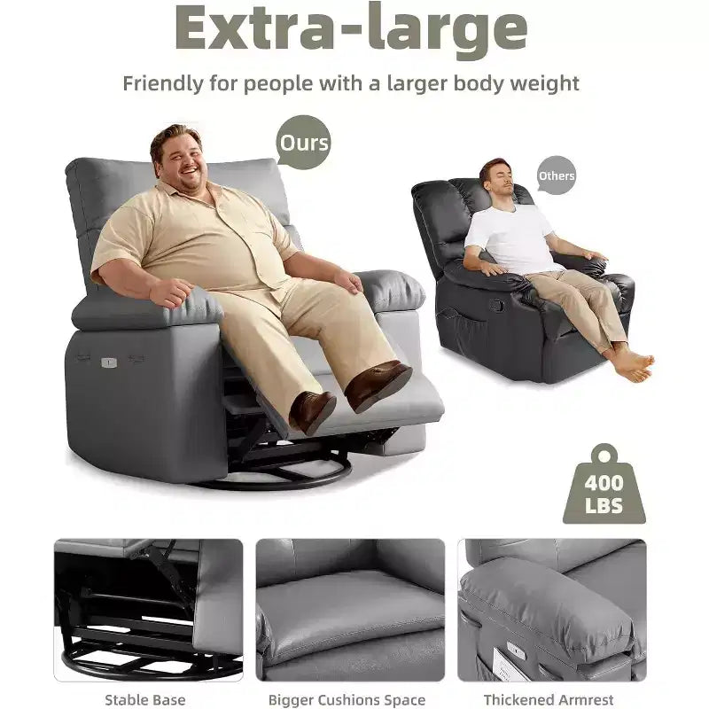 Beige / Dark Brown / Gray / Retro Color Power Lift Recliner Chair – Swivel & Rocker, 1-Seat