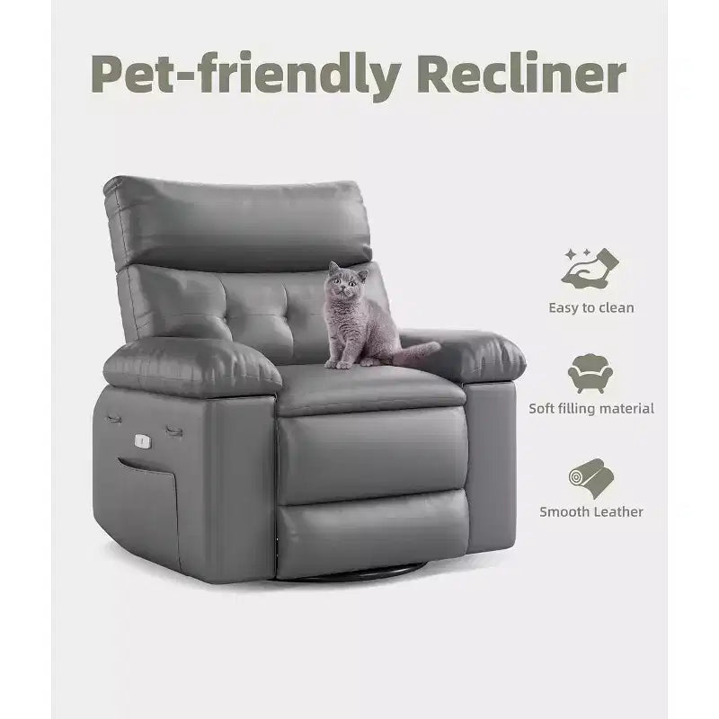 Beige / Dark Brown / Gray / Retro Color Power Lift Recliner Chair – Swivel & Rocker, 1-Seat