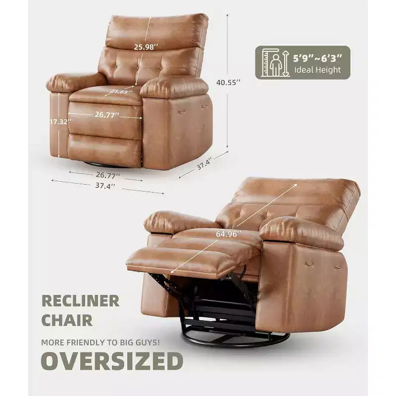 Beige / Dark Brown / Gray / Retro Color Power Lift Recliner Chair – Swivel & Rocker, 1-Seat