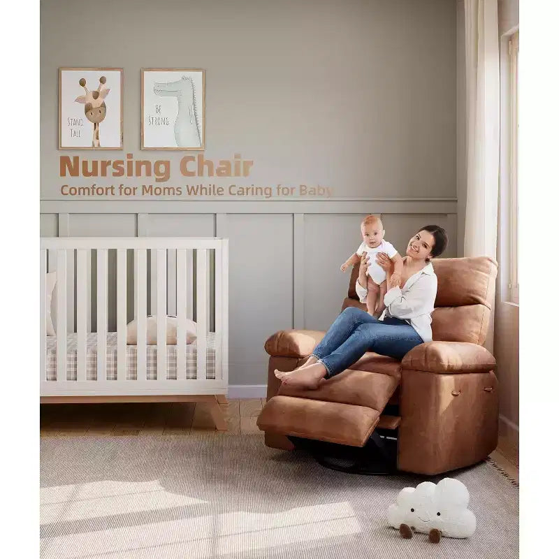 Beige / Dark Brown / Gray / Retro Color Power Lift Recliner Chair – Swivel & Rocker, 1-Seat