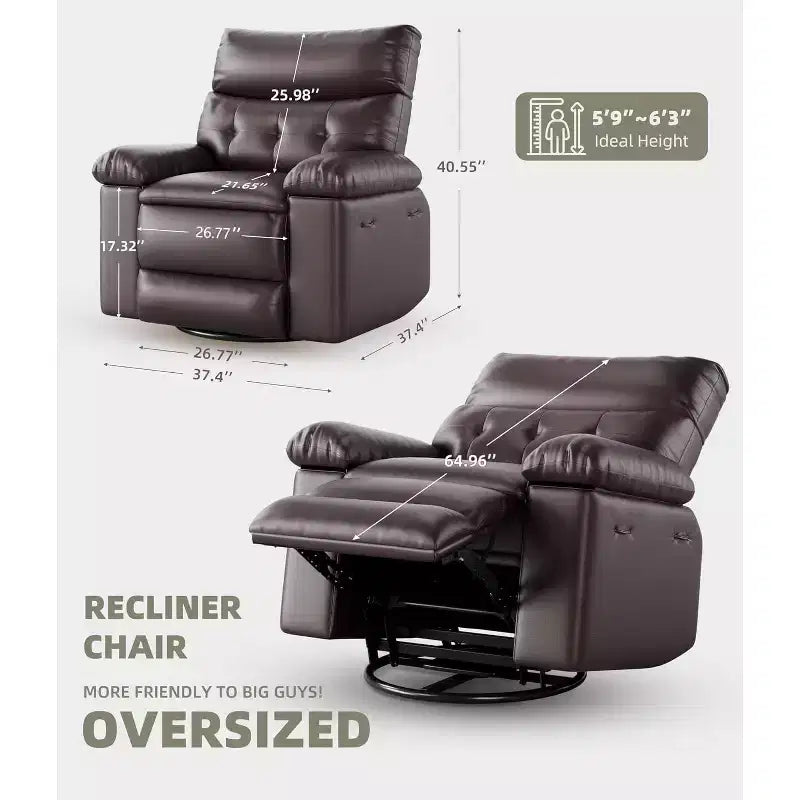 Beige / Dark Brown / Gray / Retro Color Power Lift Recliner Chair – Swivel & Rocker, 1-Seat