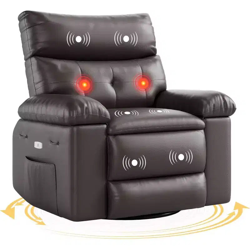 Beige / Dark Brown / Gray / Retro Color Power Lift Recliner Chair – Swivel & Rocker, 1-Seat