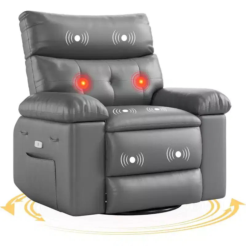 Beige / Dark Brown / Gray / Retro Color Power Lift Recliner Chair – Swivel & Rocker, 1-Seat